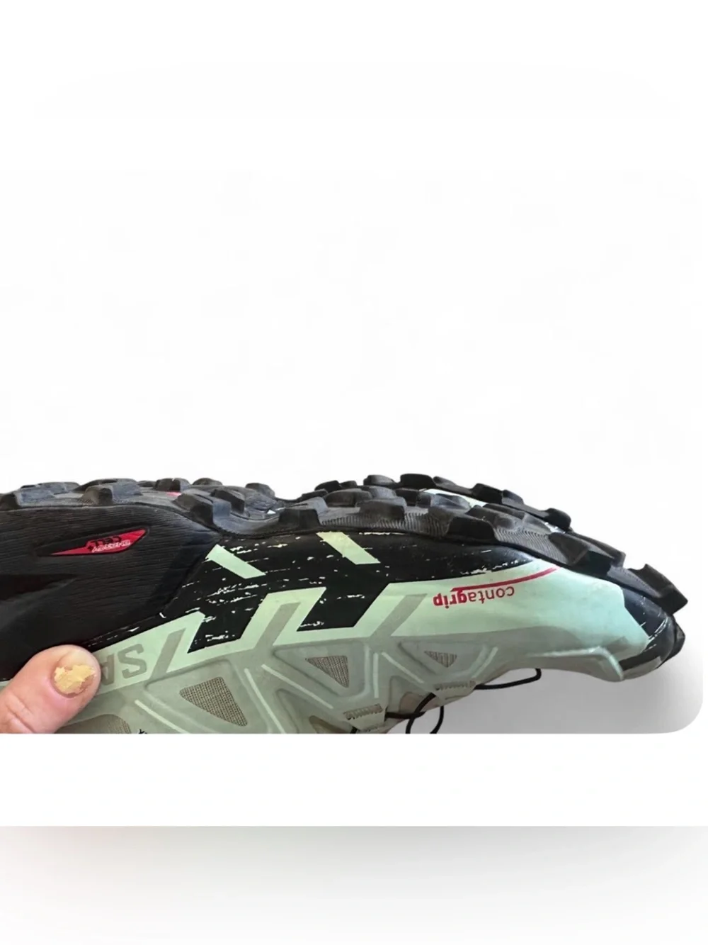 Salomon Women's Mint Green and Black Trail Runners with Quicklace